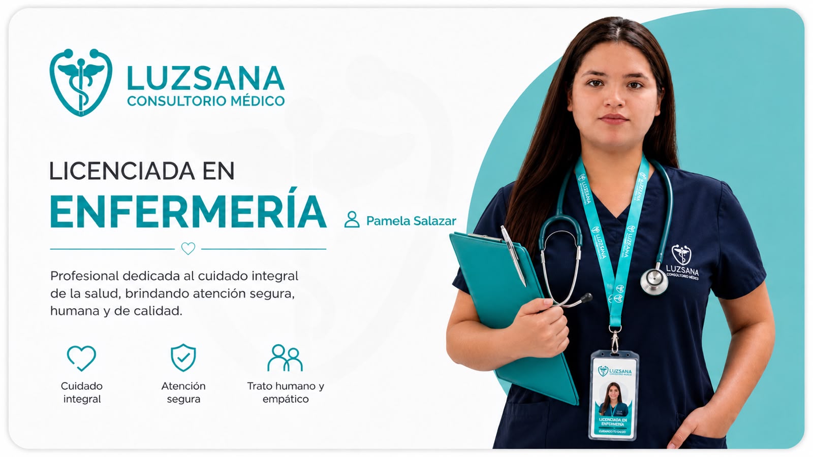 Pamela Salazar, licenciada en enfermeria del Consultorio Medico Luzsana