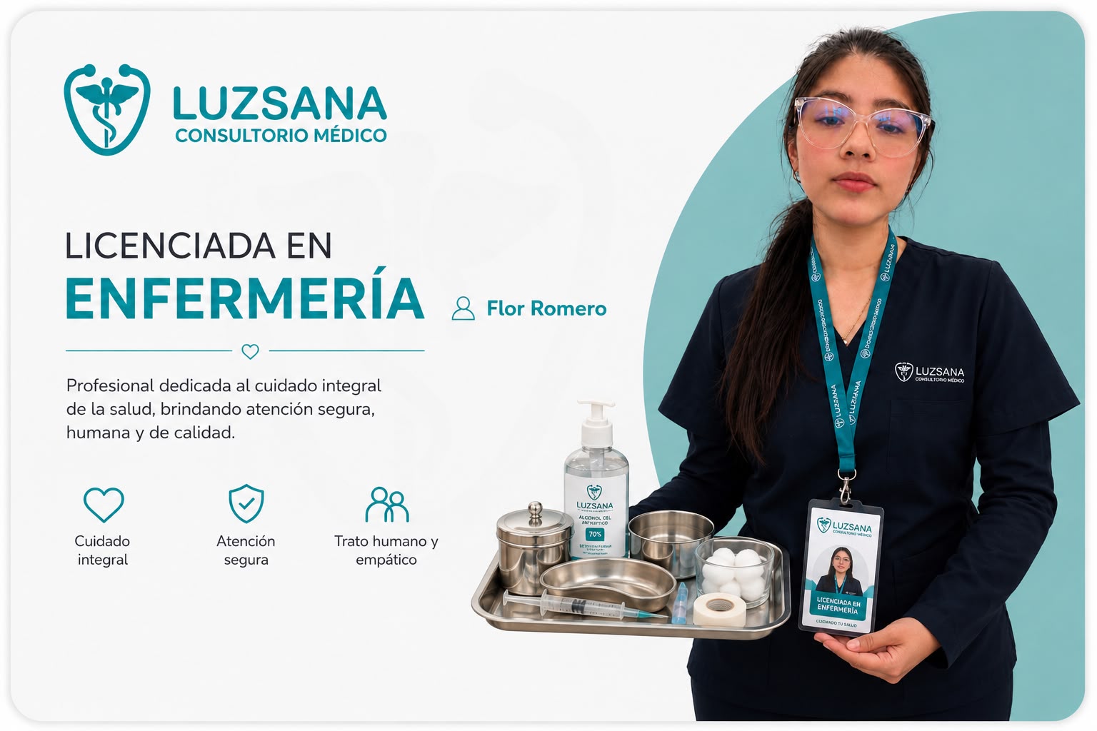 Flor Romero, licenciada en enfermeria del Consultorio Medico Luzsana