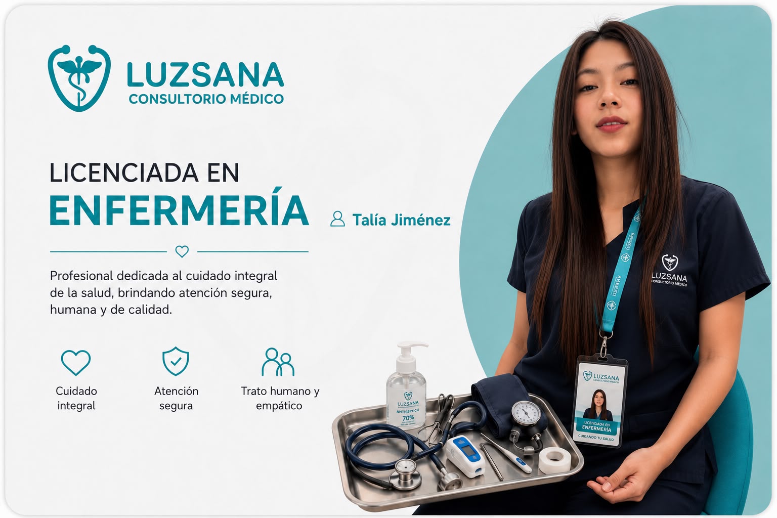 Talia Jimenez, licenciada en enfermeria del Consultorio Medico Luzsana